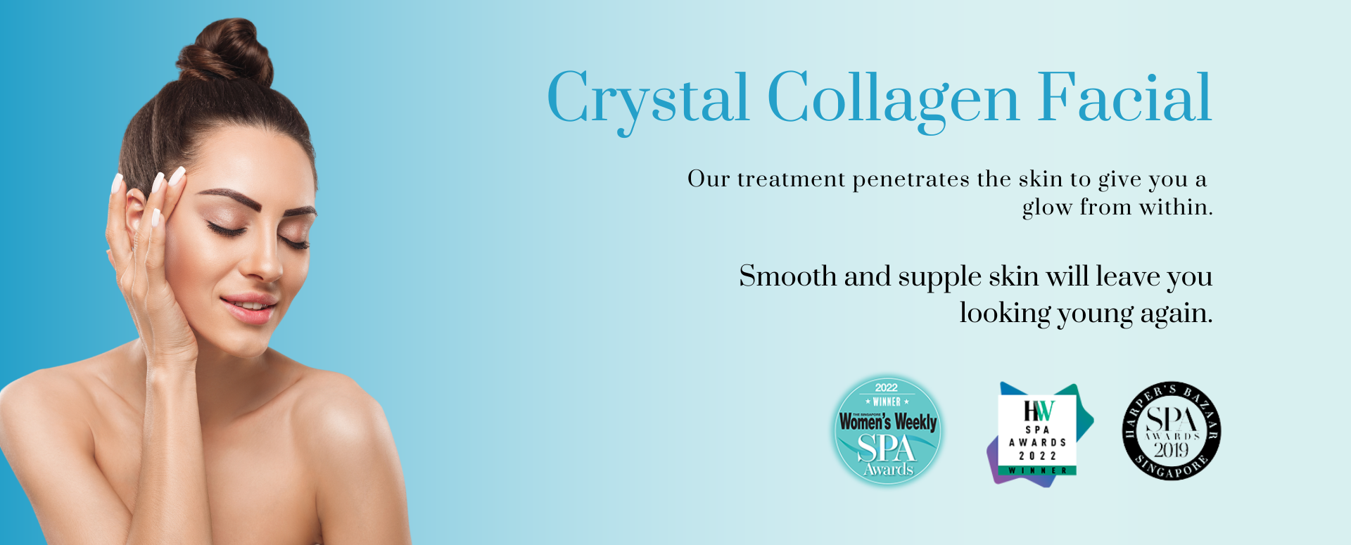 crystal collagen facial treatment penetrates the skin to give you a glow from within